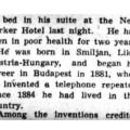 Preview of Nikola Tesla Dies; Inventor of Many Electrical Devices article