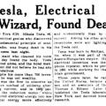 Preview of Tesla, Electrical Wizard, Found Dead article