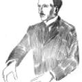 Reproduction of Tesla portrait by Princess Lwoff-Parlaghy