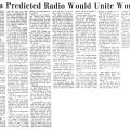 Preview of Tesla Predicted Radio Would Unite World article