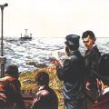 Illustration of Tesla Operating World's First Remote-Controlled Device (Boat)