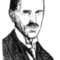 Illustration of a middle-aged Nikola Tesla
