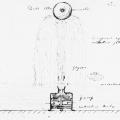Original Tesla drawing of the illuminated fountain