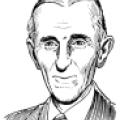 Illustration of an older Nikola Tesla