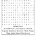 Nikola Tesla Word Search