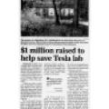 Preview of $1 Million Raised to Help Save Tesla Lab article