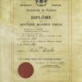 Certificate of honorary doctorate awarded to Tesla from the University of Poitiers