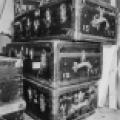Trunks containing Tesla's estate after arriving in Belgrade