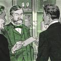 Illustration of Nikola Tesla's meeting with George Westinghouse