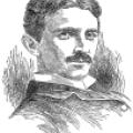 Sketch of Nikola Tesla from the time his lab burned