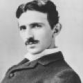 Portrait of electrical genius, Nikola Tesla, at the height of his fame