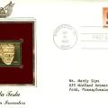 The gold leaf version of the 1983 U.S. Nikola Tesla stamp
