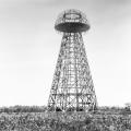 The Wardenclyffe tower of Nikola Tesla at the height of its construction