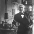 Thomas A. Edison (with 1880 "Edison Effect" lamps)